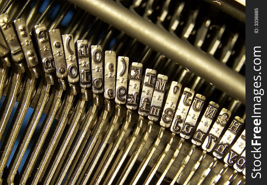 Portion of the typebars of an old typewrtier. Portion of the typebars of an old typewrtier.