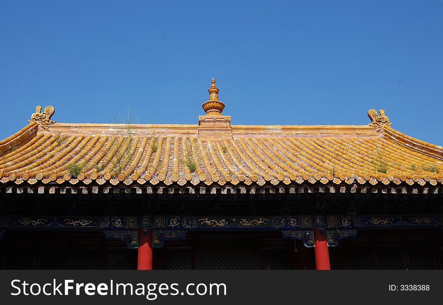 Thi is a part of the temple of buddhism in China. Thi is a part of the temple of buddhism in China.