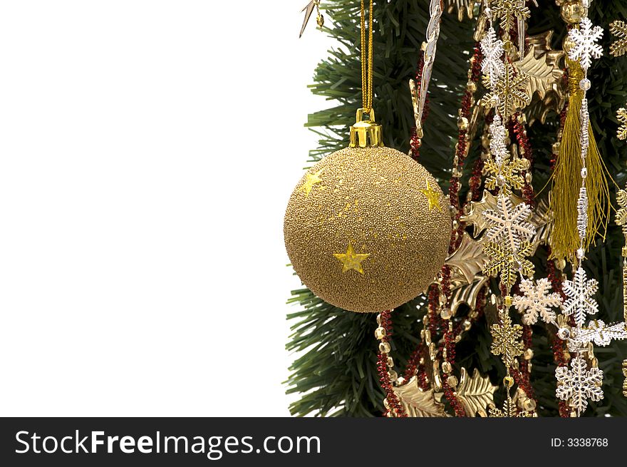 Christmas decoration on white background