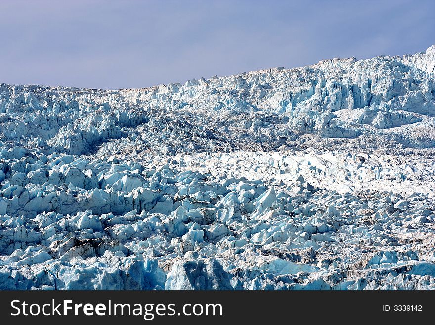 Glacier with snow field in Alaska. Glacier with snow field in Alaska.