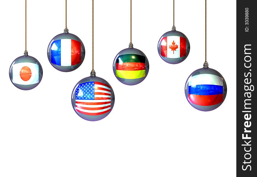 Christmas Balls With Flags