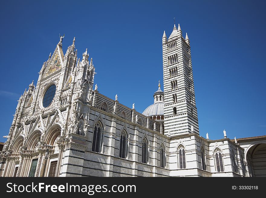 A view of the Cathedral of Siena, Italy (Duomo di Siena). A view of the Cathedral of Siena, Italy (Duomo di Siena).