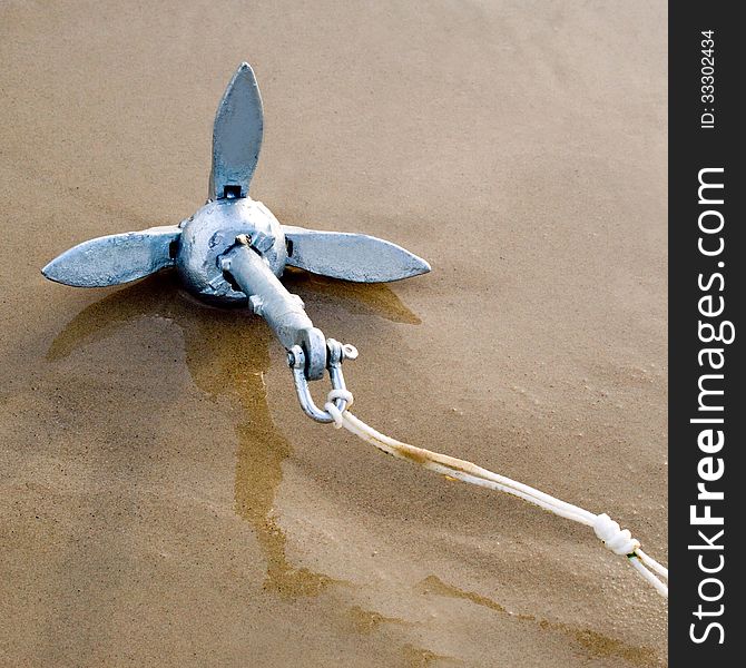 Anchor yacht  on beach