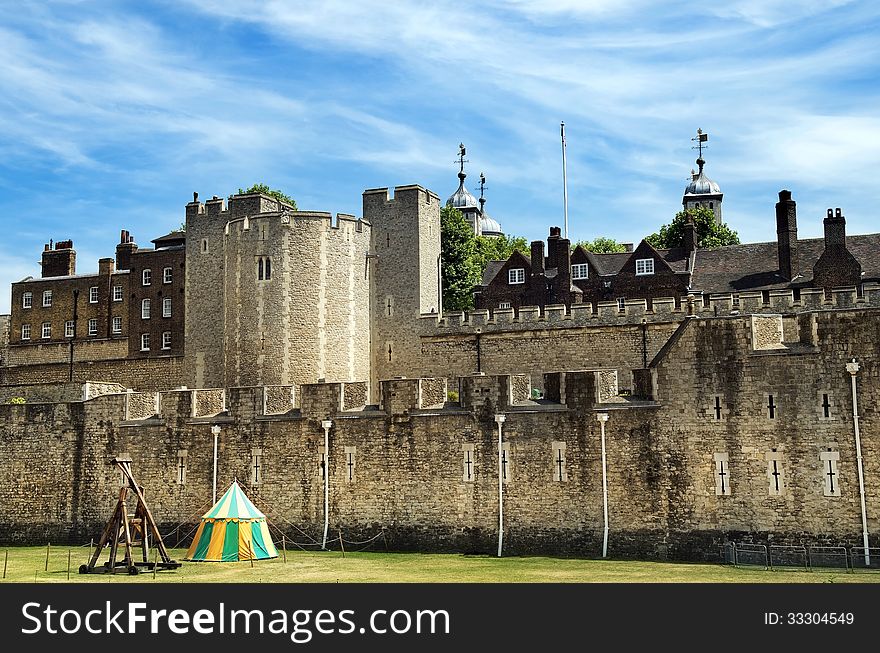 View of the fortress wall, the Tower of London