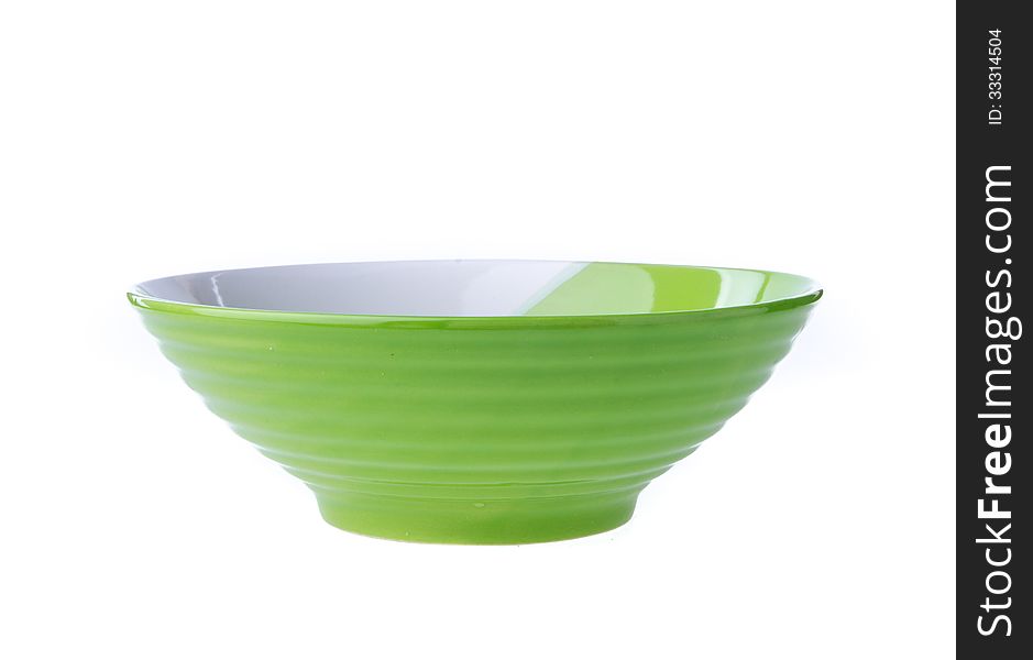 Empty ceramic bowl isolated on white background
