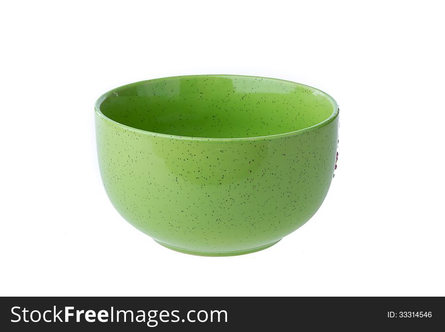 Empty ceramic bowl isolated on white background