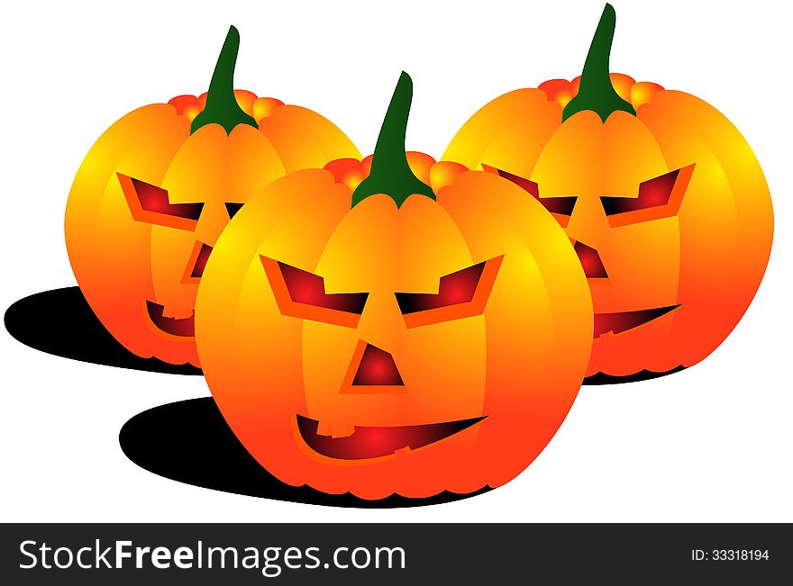 Vector illustration of smiling jack lantern