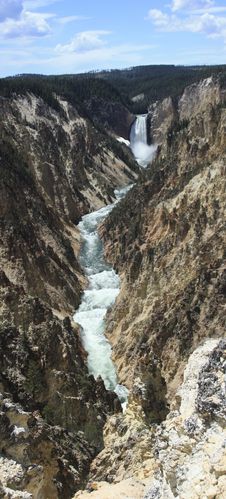 Yellowstone Lower Falls Panorama 2 Stock Images