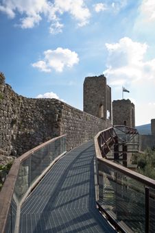 Walking On The Castle Ruin Stock Photography