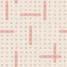 Vector Crossword I Love You Royalty Free Stock Images