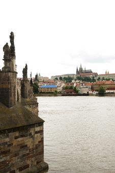 The Charles Bridge And Prague Castle - Czech Republic Royalty Free Stock Photography