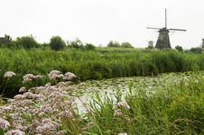 Windmill At Kinderdijk, Netherlands Stock Photo Windmill At Kinderdijk, Netherlands Stock Photo