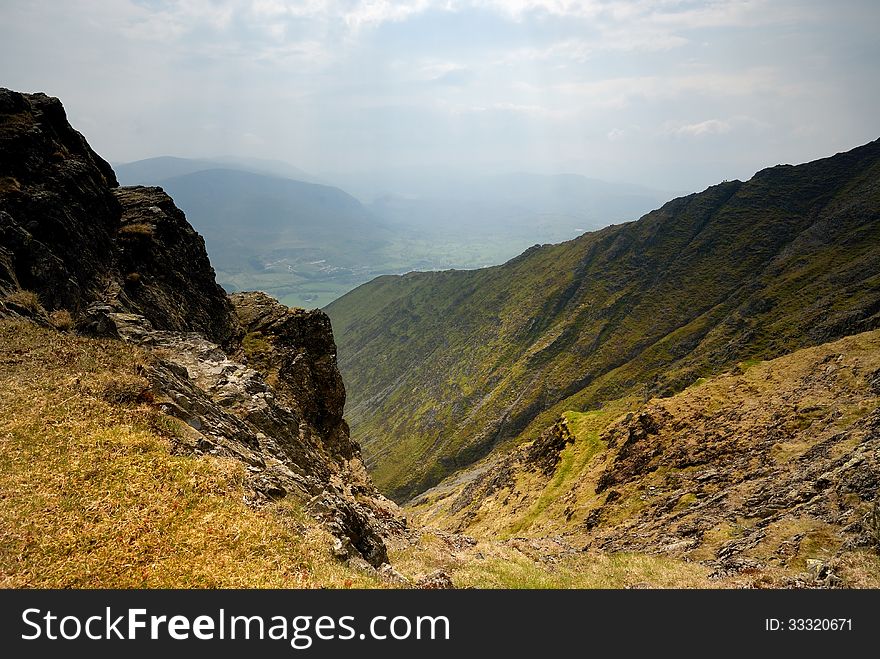 Blencathra down to Threlkreid Common. Blencathra down to Threlkreid Common