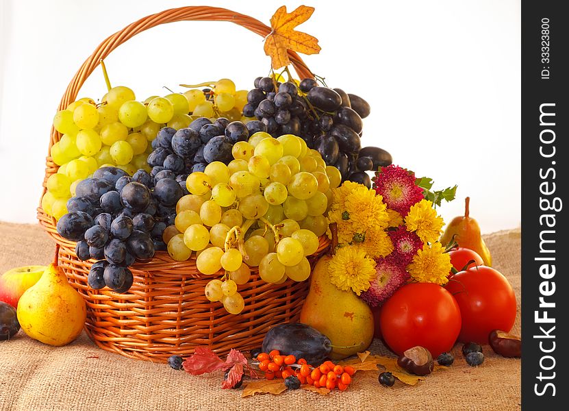 Still life with autumn fruits