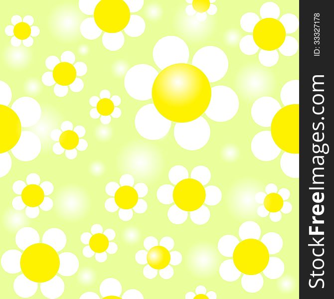 Field Of Daisies. Seamless Pattern. EPS 10