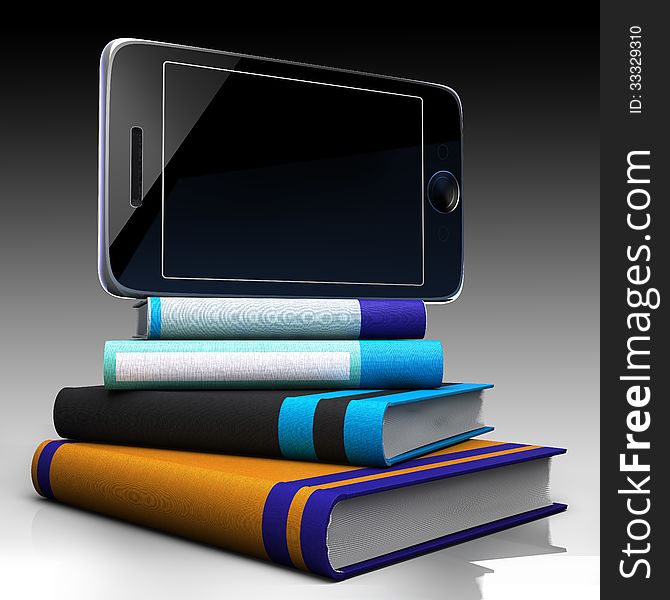 Digital tablet and books as progress concept