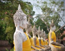 Buddha Statues At Wat Yai Chai Mongkol In Ayutthaya, Thailand Stock Photos Buddha Statues At Wat Yai Chai Mongkol In Ayutthaya, Thailand Stock Photos