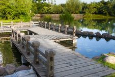 Wooden Footbridge By The Lake Royalty Free Stock Photography Wooden Footbridge By The Lake Royalty Free Stock Photography