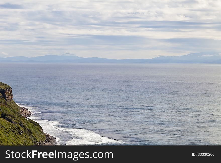 Sea landscape in the bright sunny day under the blue sky