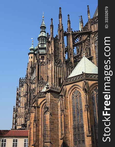 Famous St. Vitus Cathedral in Prague,Czech Rebublic