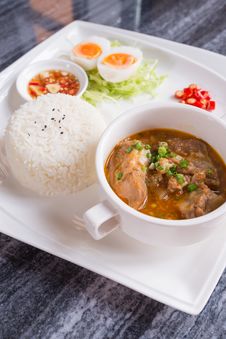 Dish Set Of Steamed Rice And Thai Traditional Spicy Soup Royalty Free Stock Photos Dish Set Of Steamed Rice And Thai Traditional Spicy Soup Royalty Free Stock Photos