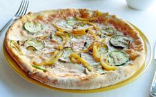 Vegetarian Pizza With Eggplant And Peppers Royalty Free Stock Photography Vegetarian Pizza With Eggplant And Peppers Royalty Free Stock Photography
