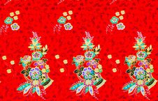 Colorful Batik Cloth Fabric Stock Image