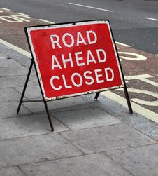 Grungy Road Closed Sign Royalty Free Stock Photo Grungy Road Closed Sign Royalty Free Stock Photo