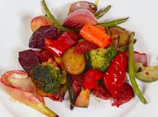 Plate Of Grilled Vegetables Stock Photo