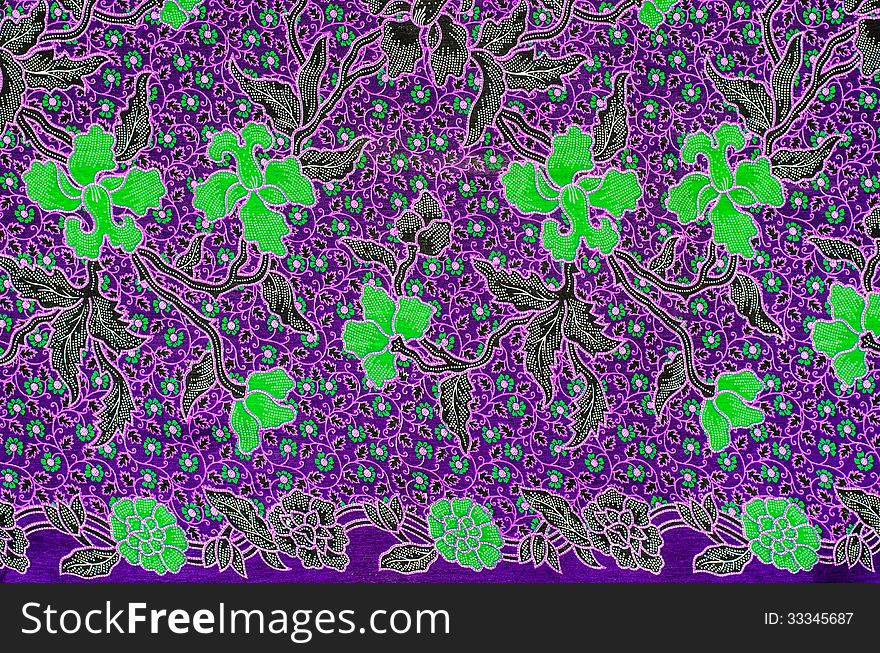 Colorful Batik Cloth Fabric Background