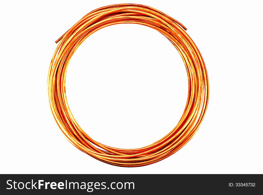 Copper Tubing isolate on white background. Copper Tubing isolate on white background