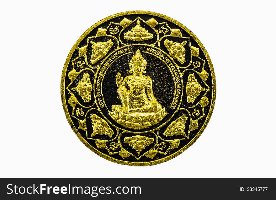 Native Thai style amulet isolated on white background