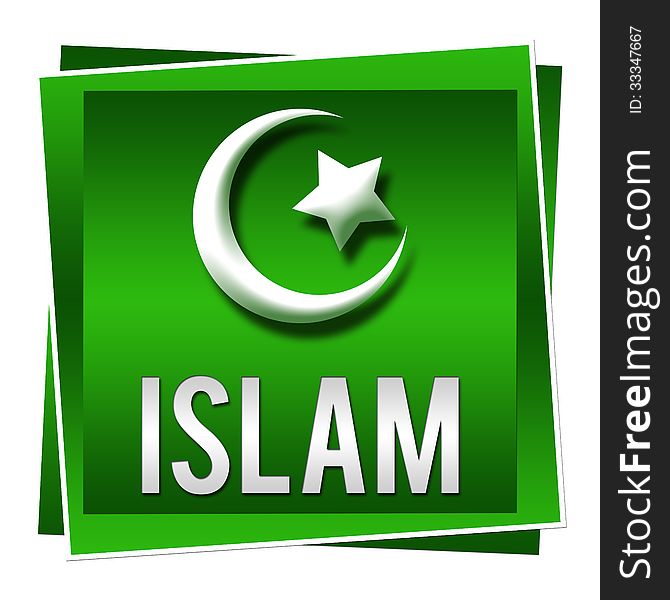 A green square image with Islam symbol on it. A green square image with Islam symbol on it.