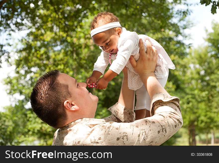 Blank Father And His Mixed Daugther