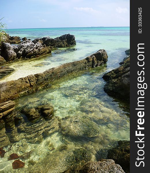 The beautiful tanjung Gelam beach located on the promontory of the island of Java Karimun