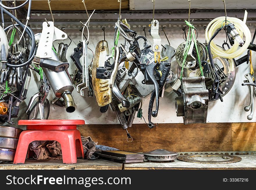 Tools Panel in mechanic Shop