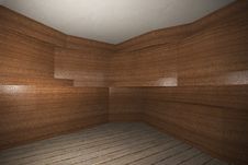 Interior With Wooden Veneer Wall And Plank Wood Floor Royalty Free Stock Photography Interior With Wooden Veneer Wall And Plank Wood Floor Royalty Free Stock Photography