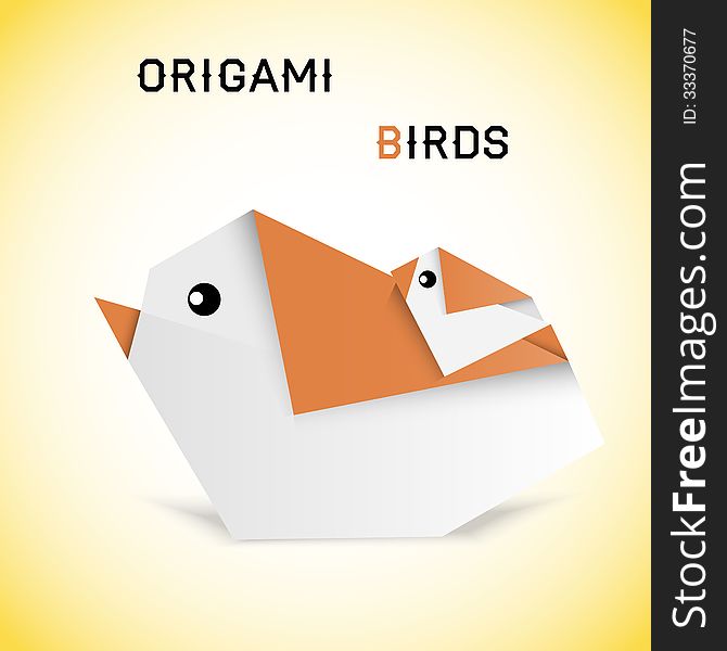 Vector illustration of birds in origami style. Vector illustration of birds in origami style