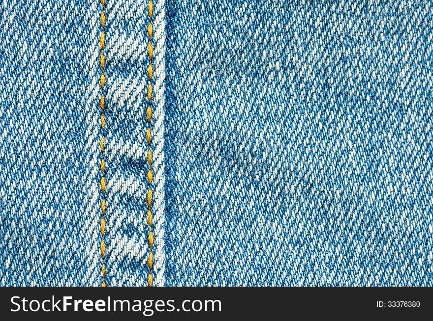 Blue jean texture close up .