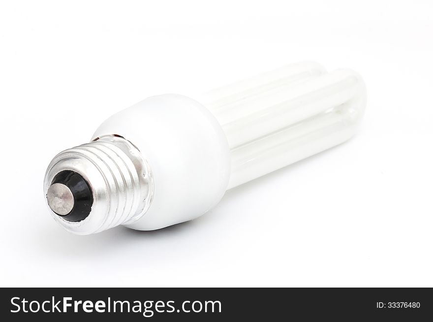 Light bulb in white background .