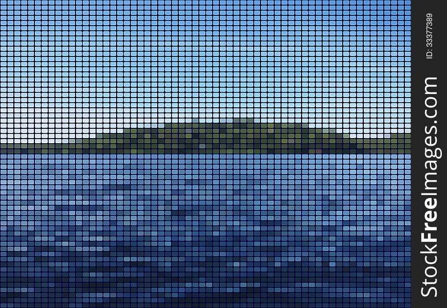 Island in the lake abstract mosaic background. Island in the lake abstract mosaic background