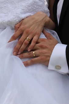 Gold Wedding Rings Stock Photo