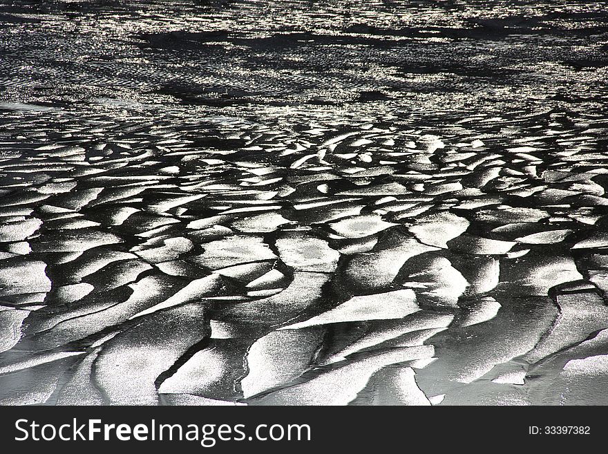 Ice on spring sunny river go out. Ice on spring sunny river go out