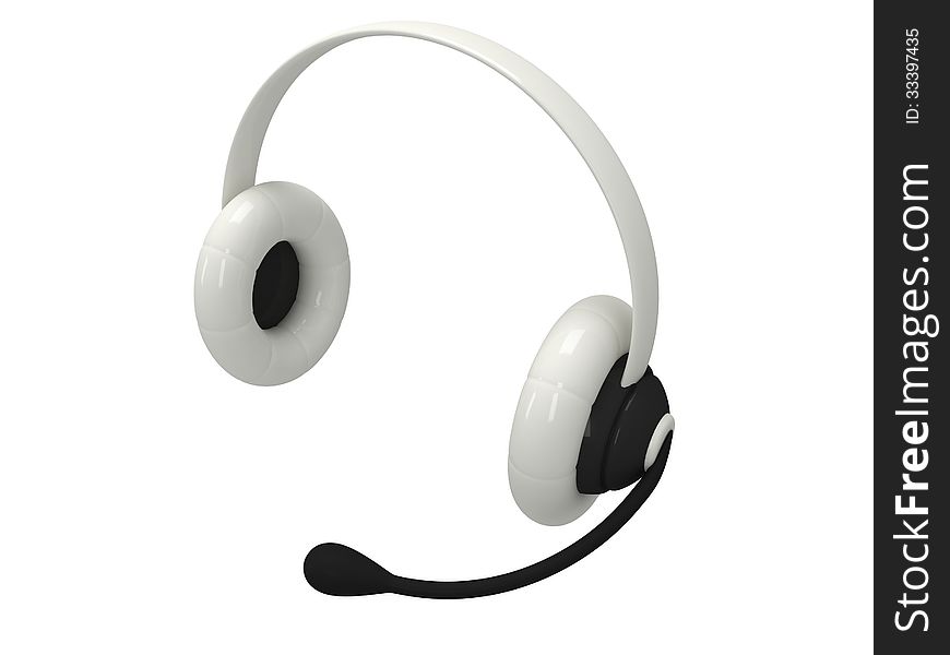 View Of One White Headset