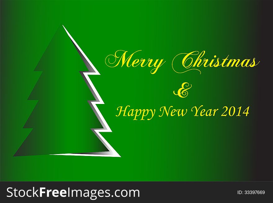 Christmas Background with green christmas tree
