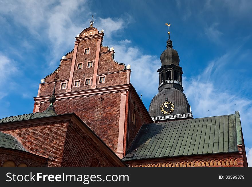 The ancient cathedral of red brick in Europe