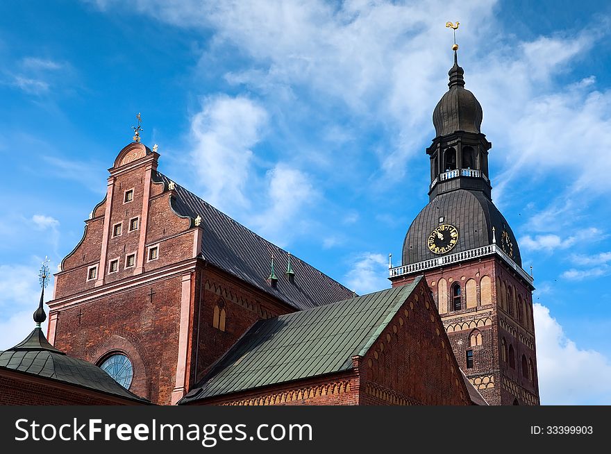 The ancient cathedral of red brick in Europe