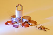 Locked Coin Royalty Free Stock Photography Locked Coin Royalty Free Stock Photography