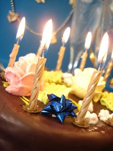 Cake And Candles Royalty Free Stock Photos