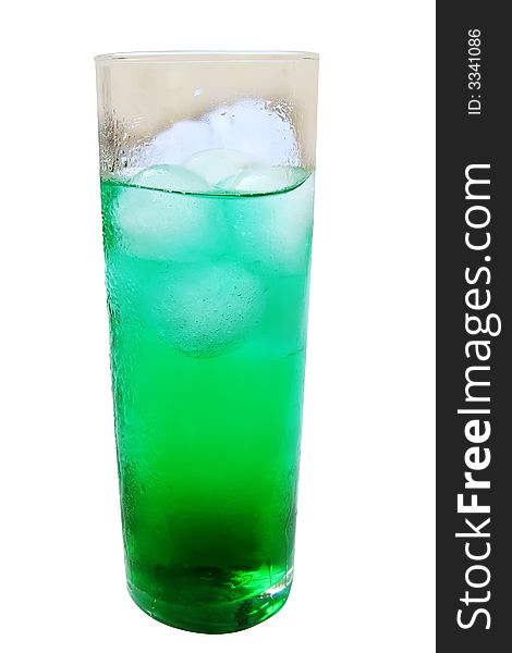 Cold sweet mint drink isolated. Cold sweet mint drink isolated
